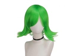 Pelucas verdes infantiles para cosplay de Funny Mind, inspiradas en los personajes Alegría y Desagrado, perfectas para Halloween. Accesorios incluidos.