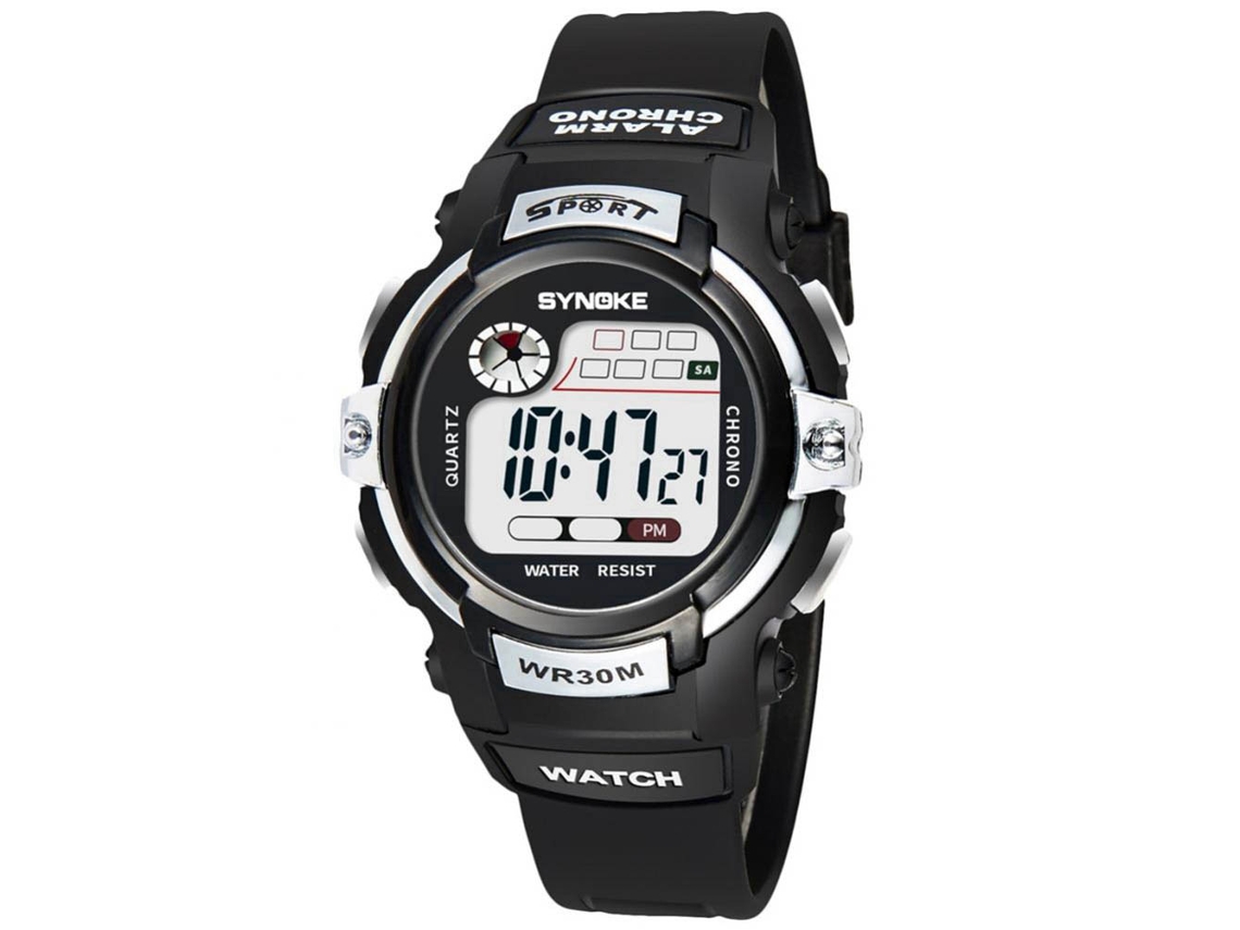 Reloj Deportivo Electrónico Juvenil Moda Para Estudiantes Niños Synoke Negro Plata