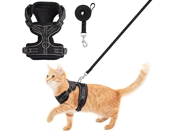 Arnés ajustable de malla suave para gatos, cachorros y conejos (modelo 2026) con correa reflectante.