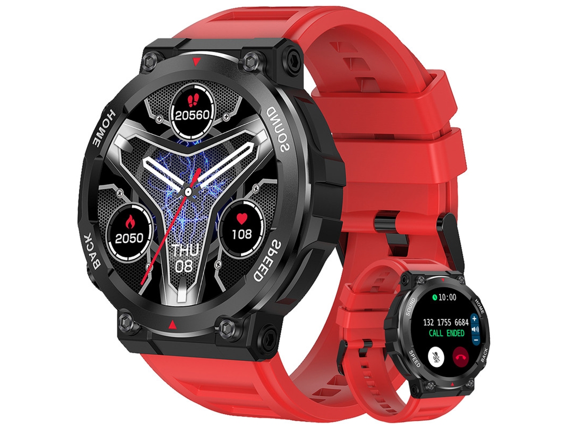 Reloj inteligente Yizhood I96 con batería de larga duración de 35 días, color rojo