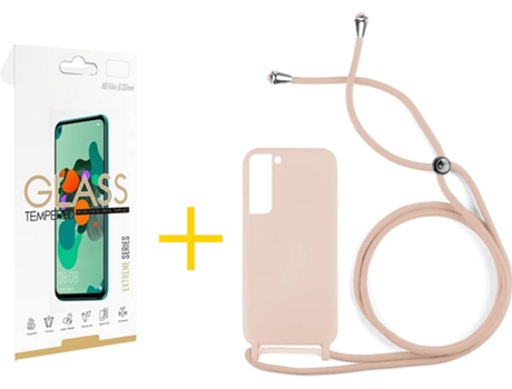 Carcasa + Protector de Pantalla para Samsung Galaxy S22 Plus 5G SKYHE Rosa Pastel