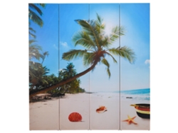 Biombo plegable | Separador de ambientes | Biombo con estampado playero 160x170 cm