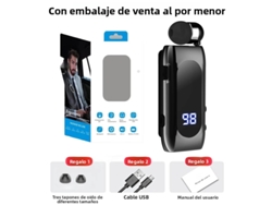 (negro A) Auriculares Inalámbricos Bluetooth Manos Libres Para Coche Con Micrófono, Batería De 20 Horas De Duración