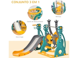 Columpio y Deslizamiento HOMCOM 331-015 (Azul - HDPE y PP - Edad Mínima: 1.5 Años)