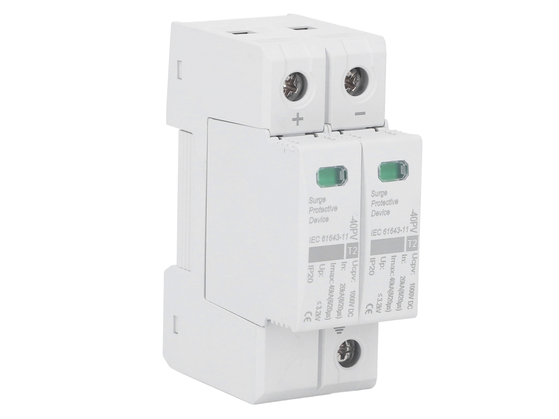 Protector De Sobrecarga Dc Fotovoltaico 2p 1000vdc 20-40ka Dispositivo De Protección Contra Rayos