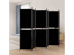 Biombo Divisor | Biombo Separador | Separador De Ambientes De 6 Paneles De Tela Negro 300x180 Cm
