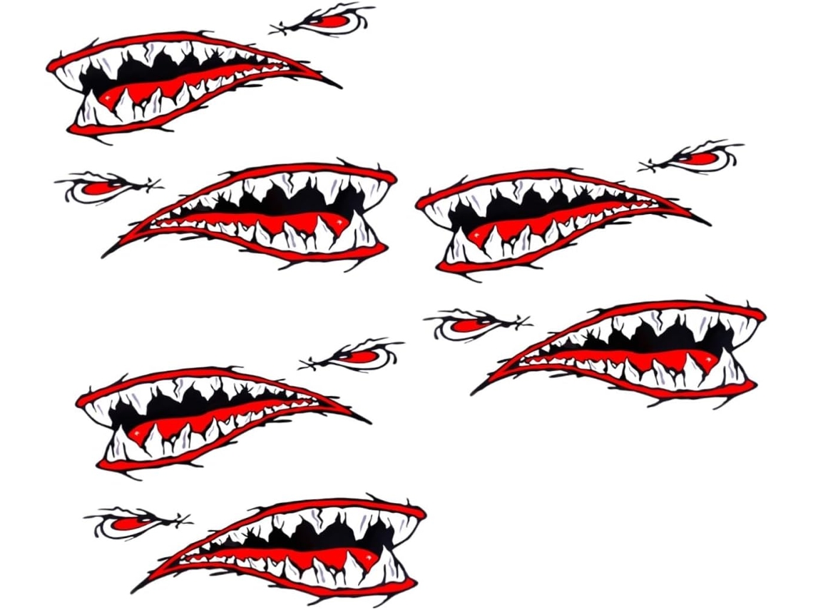 Juego de 3 pegatinas de tiburones en PVC, adhesivos decorativos para kayak, coche y barco.