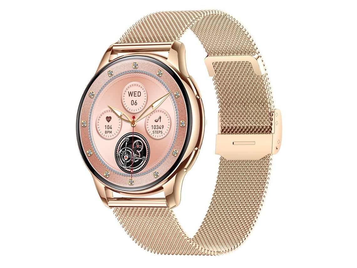 Reloj inteligente para mujer de 1,27 pulgadas con función de teléfono, compatible con más de 150 deportes, monitor de frecuencia cardíaca y canales para coche.