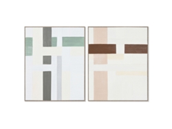Cuadro Home Esprit Abstracto Urbano 82,2 X 4,5 X 102 Cm (2 Unidades)