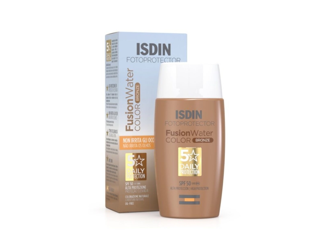 Protector Solar con Color Isdin Fusion Water Spf 50 Dark 50 ml
