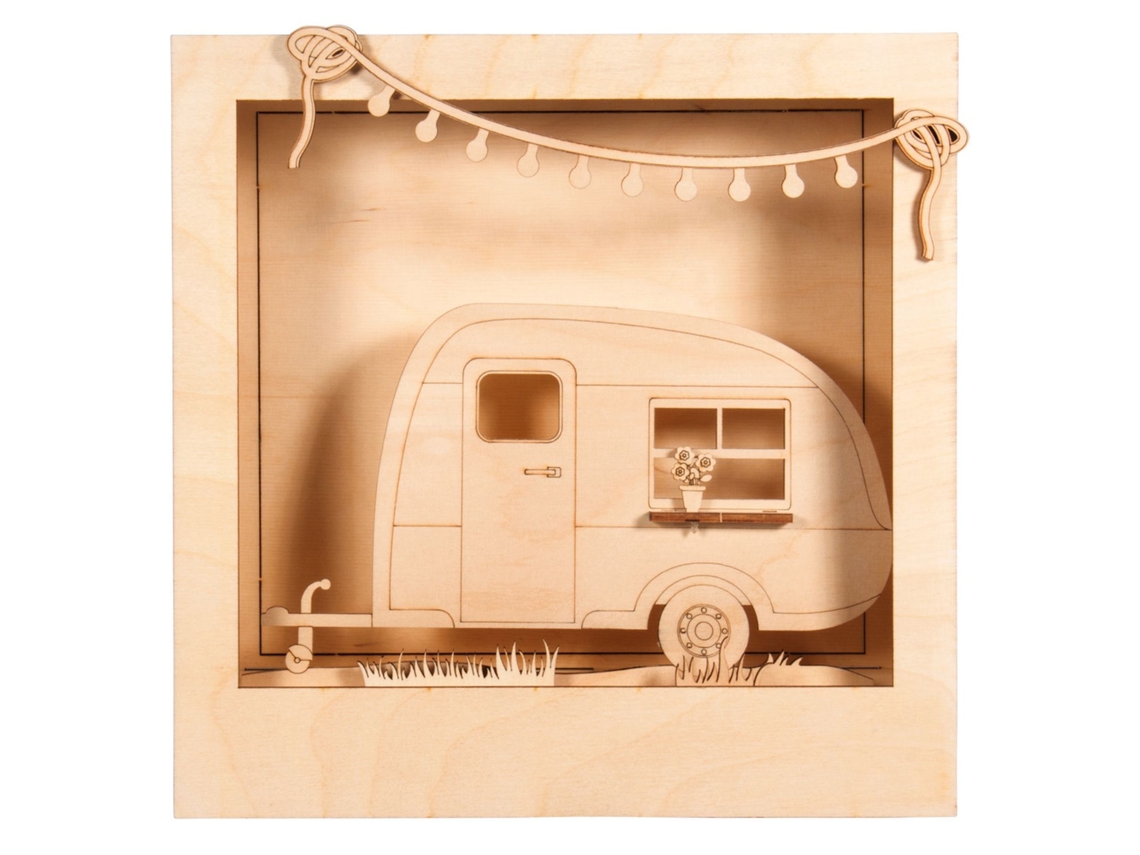 Kit de decoración 3D DIY - Caravana - Madera - 24 cm