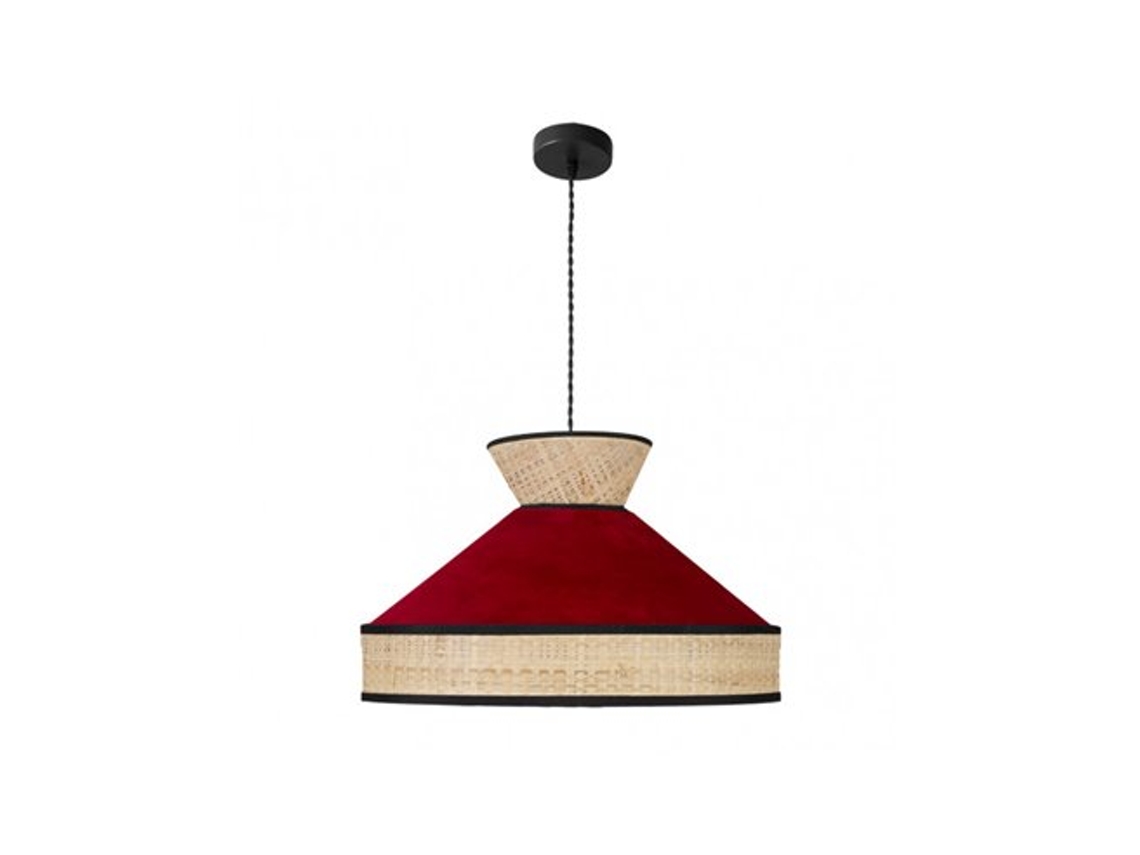 Lámpara colgante Fabrizio 1xe27 Natural/rojo Regx50x50 Cm Fabrilamp