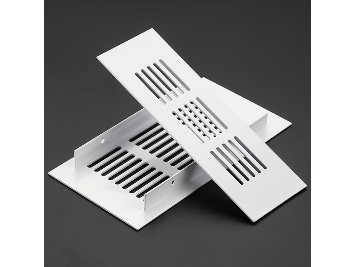 Rejilla De Ventilación 150 Mm, 2 Piezas, Rejilla Interna Aleación Aluminio Blanca, Con Lamas Para Armarios ...