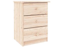 Mesita de noche alta de madera de pino macizo MAISON EXCLUSIVE (41x35x55,5 cm)