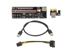 Cartão Adaptador Pcie Riser Alimentado 6 Pin Compatível Com 1x 4x 8x 16x Usb Para Mineração De Gpu