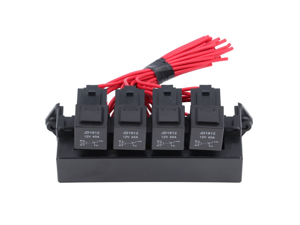 Caja De Fusibles Y Relés Con 15 Espacios Kit Impermeable 4 Pines 12v 40a Para Autobús Barco