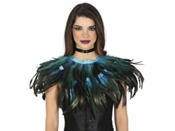Media Capa de Plumas azul y negro adulto