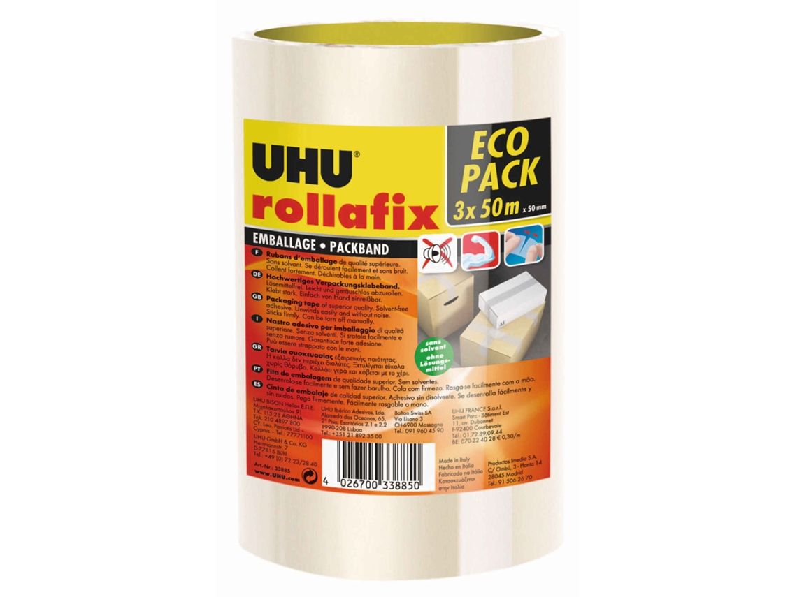 Pack Cinta Adhesiva para Embalar 50Mx50Mm Transparente UHU
