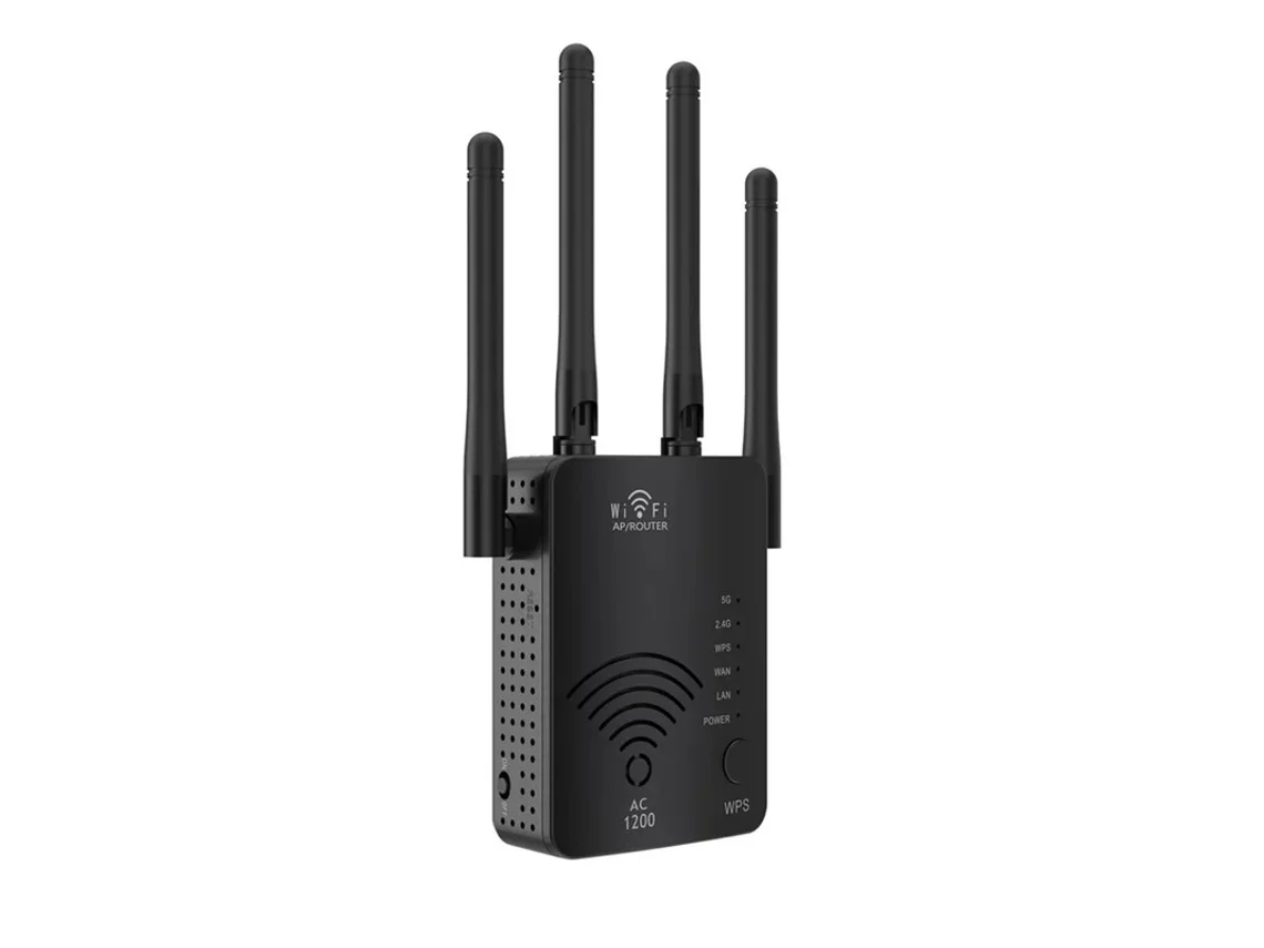 Enrutador 5G de 1200 m, inalámbrico, estable, 4 antenas de alta ganancia, banda dual, 300 Mbps, alta velocidad, para viajes, color negro, Yizhood