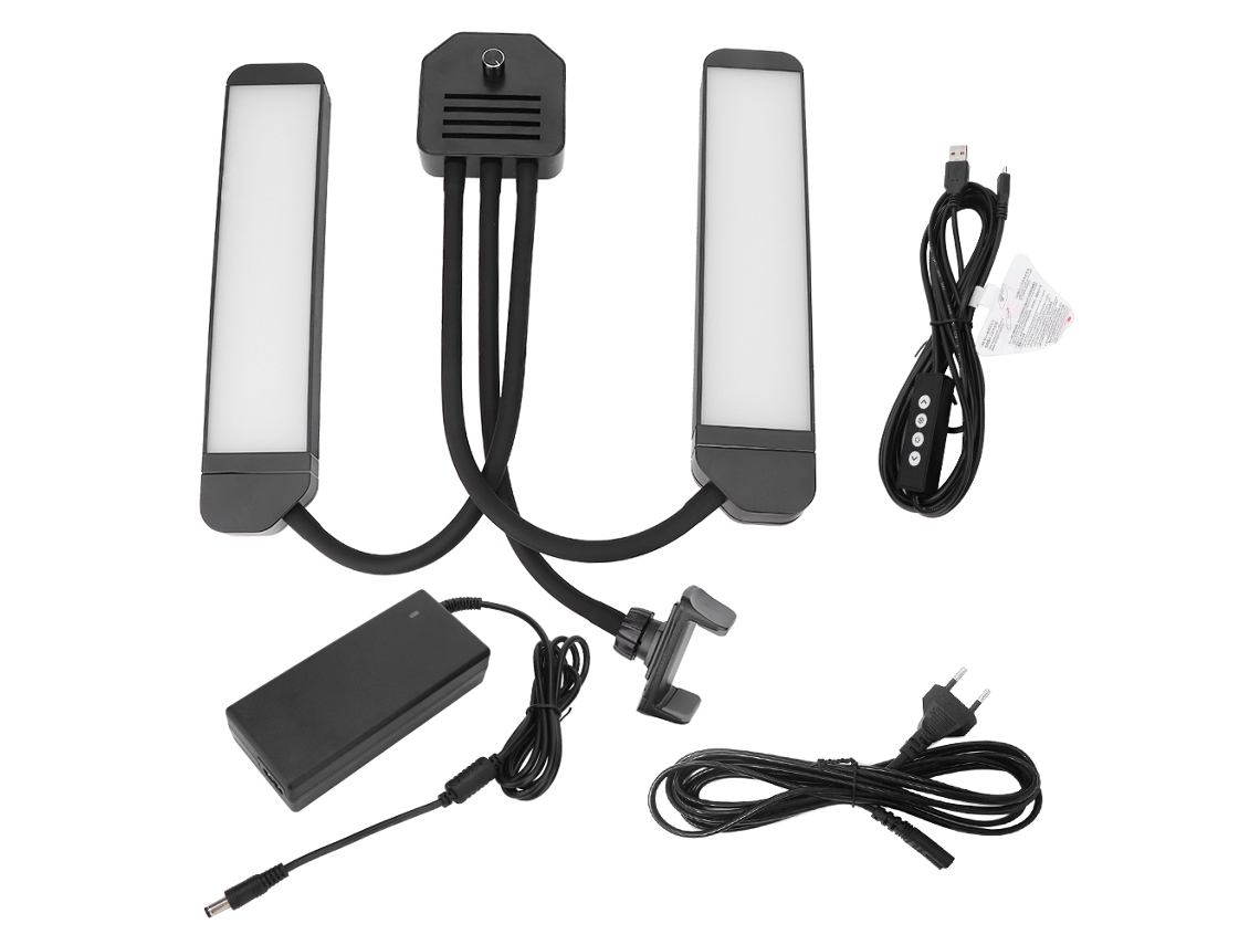 Lámpara de iluminación de estudio ajustable con brazos dobles para fotografía