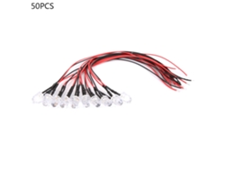 50 LED de 12 V y 8 mm con cable de 20 cm y calibre 26 AWG, blanco y verde jade, para suministros industriales, indicador