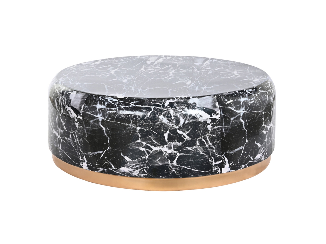 Mesa Centro Hierro Simil Marmol Negro 120x120x46,5cm