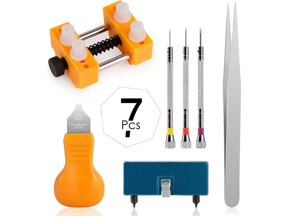 Kit De Herramientas Para El Cambio De Pilas De Reloj, Con Abridor Y Soporte Para La Tapa.