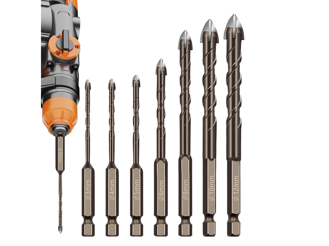 Para Madera | 7 Brocas De Acero De Tungsteno | Herramientas Para Carpintería