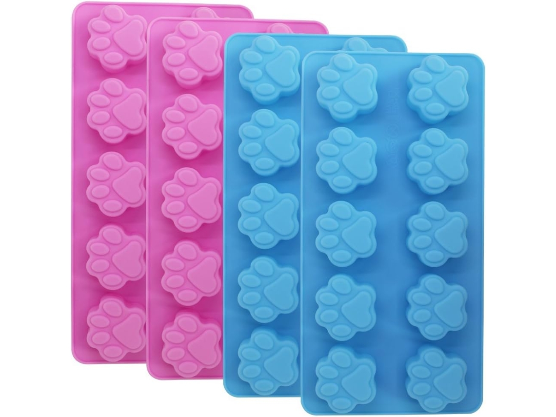 Juego JEIIBRZUI de 4 moldes de huella: azul claro y rosa, 2 de cada uno