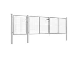 Maison Exclusive - Puerta De Jardín De Acero 400 X 100 Cm Color Plata