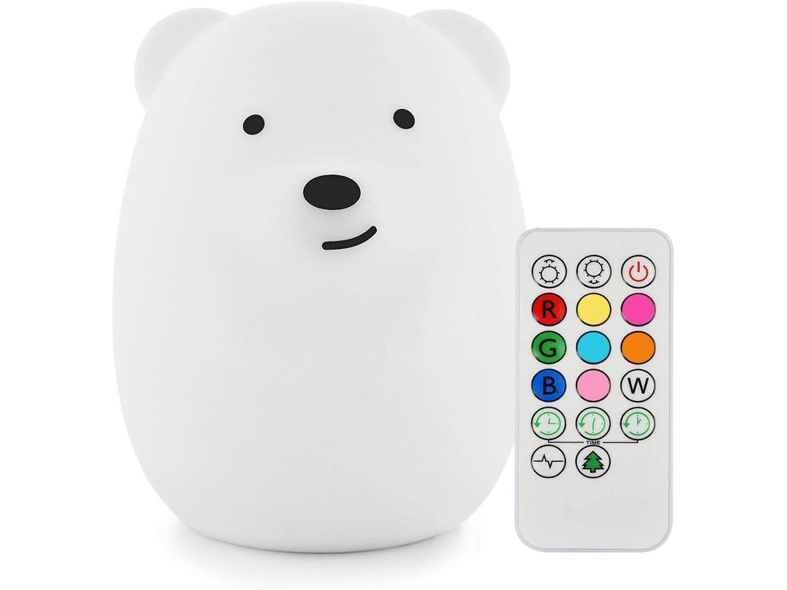 Luz Nocturna para Niños, Oso con Control Remoto y Cambio de Color, Recargable NEVEANCE
