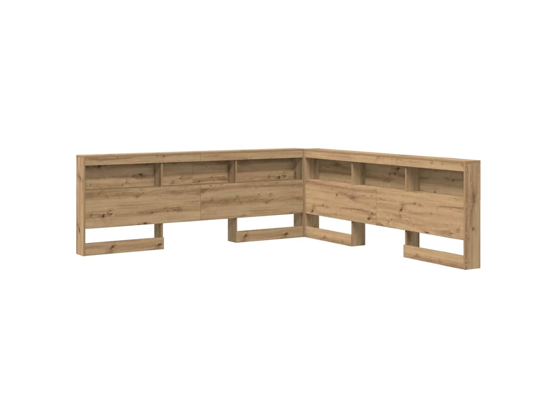 Cabecero | Panel de cama con almacenaje de roble artesanal de 180 cm