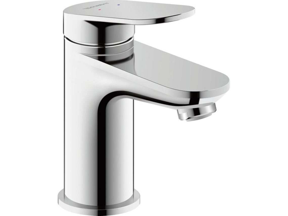 DURAVIT Wave Mezclador monomando de lavabo, 95 mm de saliente, sin desag&uuml,e automático, WA10100020, Color: acero inoxidable pulido