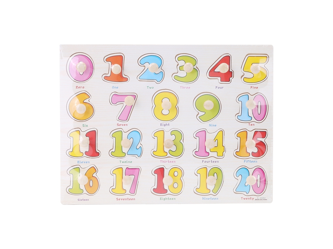 Ats-puzzle De Madera Con Mango Para Niños Rompecabezas Educativo Cognitivo Aprendizaje Números