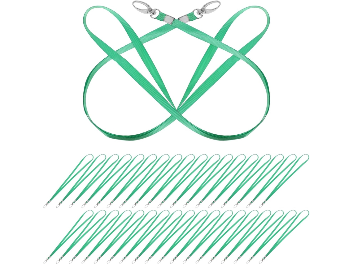 Paquete De 50 Portatarjetas De Identificación De Nailon Verde Con Gancho Giratorio De Metal, 0,9 Cm De Ancho.