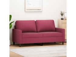 Sofá De 2 Plazas De Terciopelo Rojo Tinto 140 Cm
