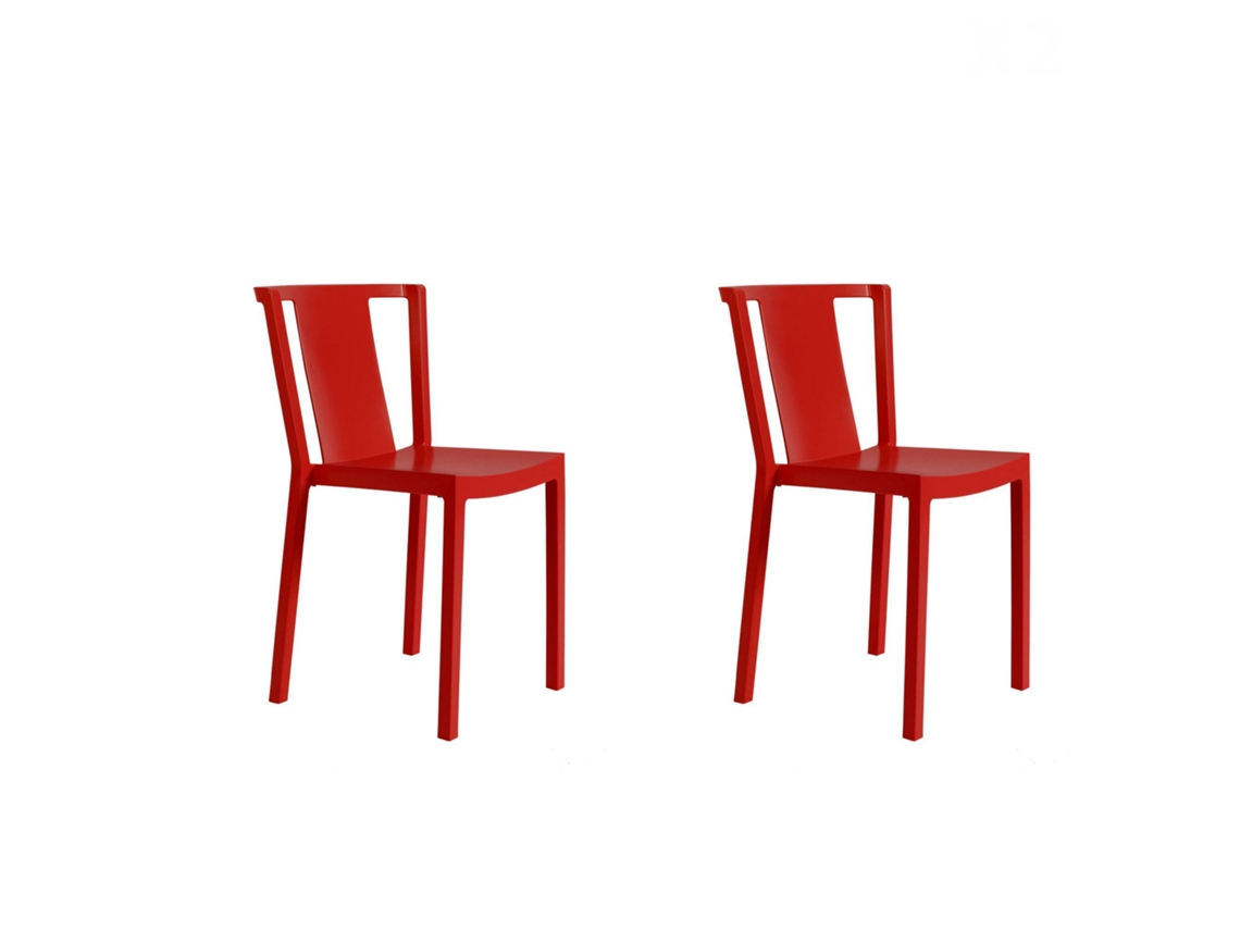 RESOL NEUTRA Set 2 Silla Interior Exterior Rojo