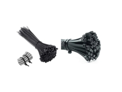 100 Cierres De Cable Nylon 200mm X 2.5mm, Resistente Uv, 8.1kg Fuerza, Interior Y Exterior, Negro