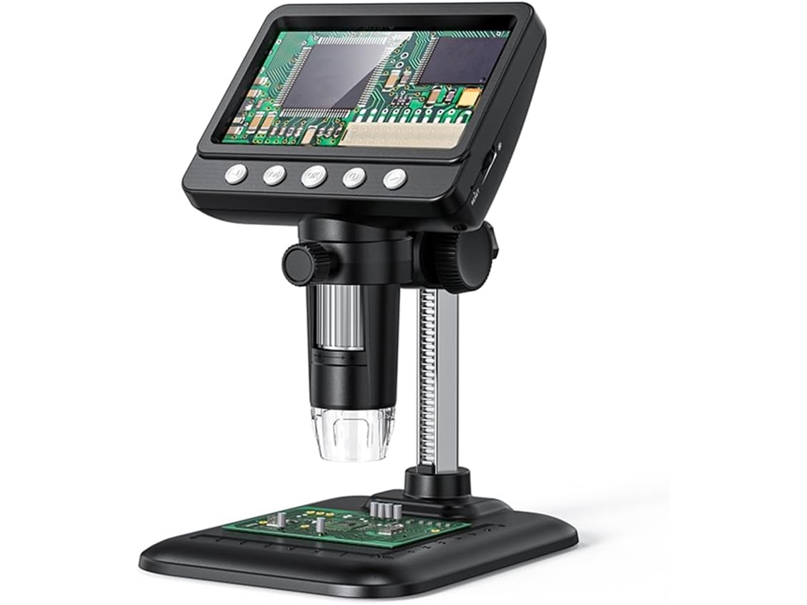 Microscopio Usb Lcd De 4,3 Pulgadas Con Lupa De 1080p Y 8 Luces Led Para Adultos Y Niños.