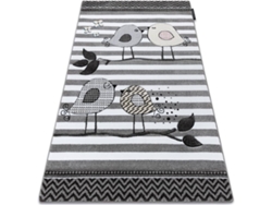 Alfombra DYWANY LUSZCZOW Petit Birds (Gris - 140 x 190 cm - Polipropileno)