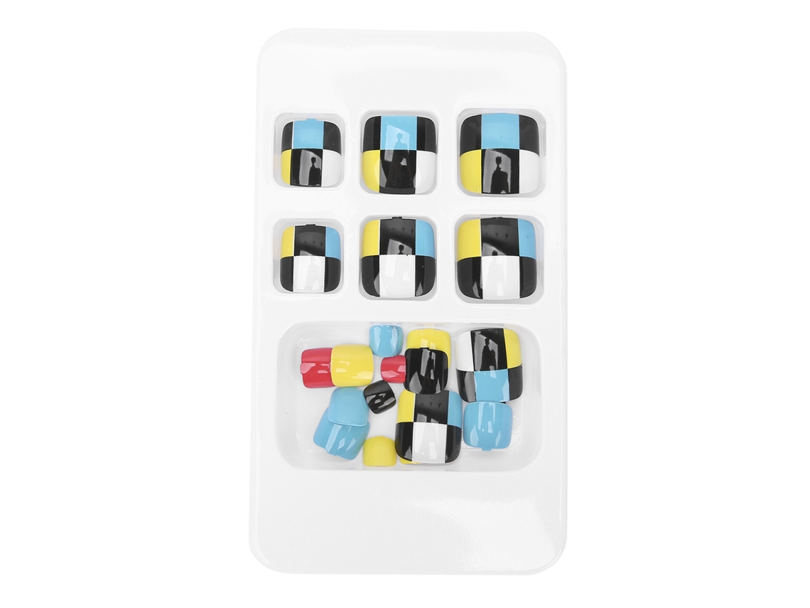 24 Uñas Postizas De Cobertura Total Para Mujeres Y Niñas, Uñas Artificiales De Verano J77