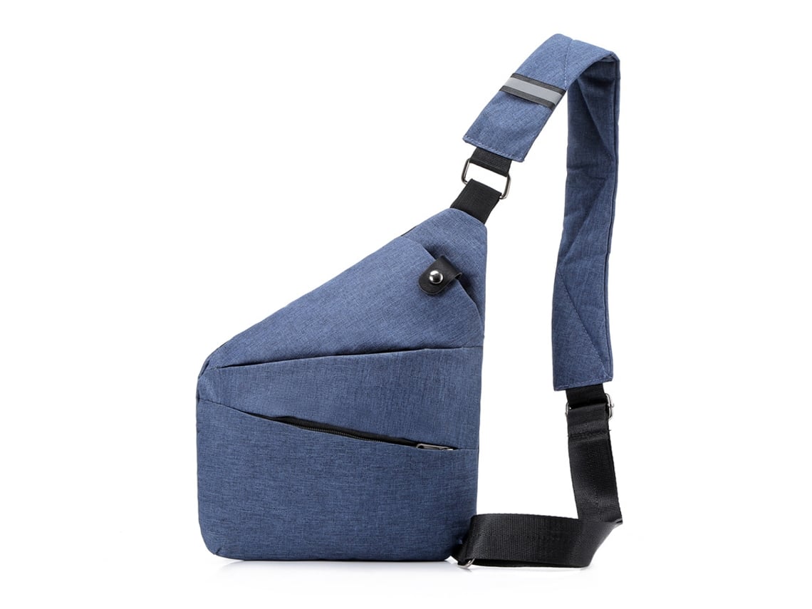 Bolso de hombro (azul), bolso de pecho deportivo informal a cuadros para hombre