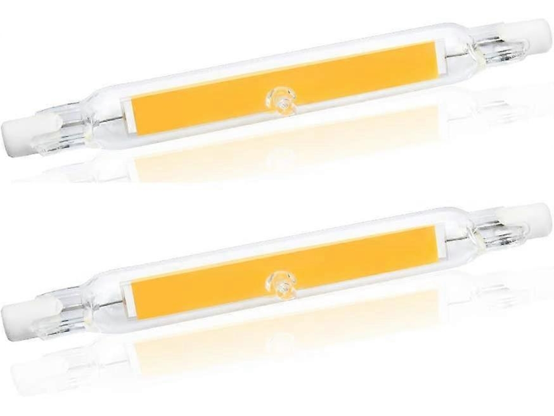 Rebe-bombilla Led R7s 78mm J78 Cob 5w 500lúmenes 2700k Blanco Cálido, Equivalente A 30w 48w 50w Halógena, Clase Energética A+ (2 Piezas)