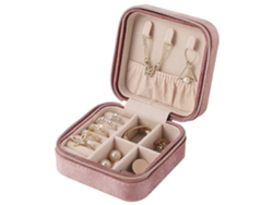 Caja de joyas de viaje de terciopelo con espejo, regalo para niñas Kofihety