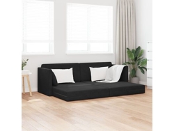 Sofá Cama 2 En 1 Negro 213x144x60 Cm De Terciopelo Wsd558445