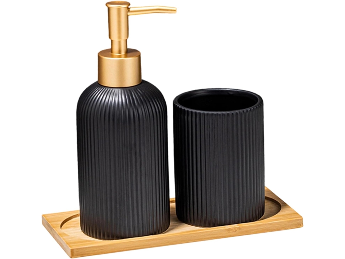 Juego Baño Accesorios Con Dispensador Jabón,