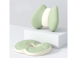 Cojín De Asiento Ergonómico De Espuma Viscoelástica 2 En 1 Con Almohada De Apoyo Lumbar Para Silla De Oficina (verde) Gertiz