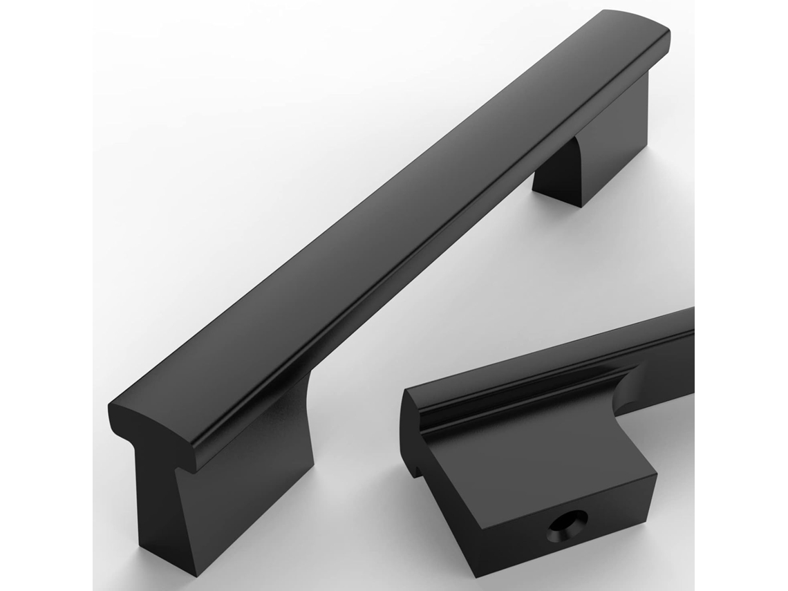 Asidrama Pack De 10 Tiradores Para Armarios Cocina En Negro Mate Herrajes Cocina. 102 Mm, Fácil Instalación