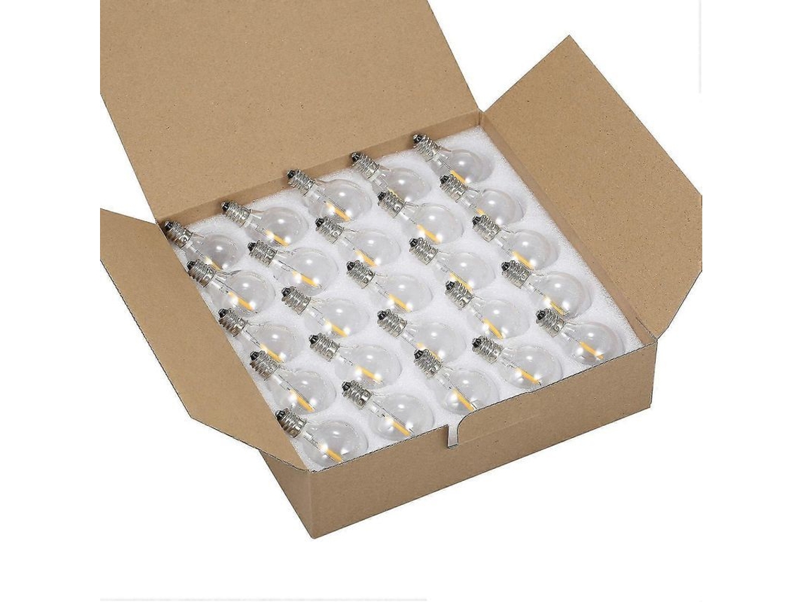 Bombillas Led G40 Tipo Bola, 25 Unidades, Base E12, Ip44, Resistentes Al Agua, Luz Blanca Cálida, 110 V.