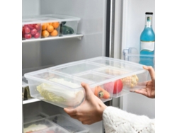 Bandeja Dividida Con Tapa Sellada 5 Compartimentos Para Frutas Verduras Alimentos Organizador Refrigerador